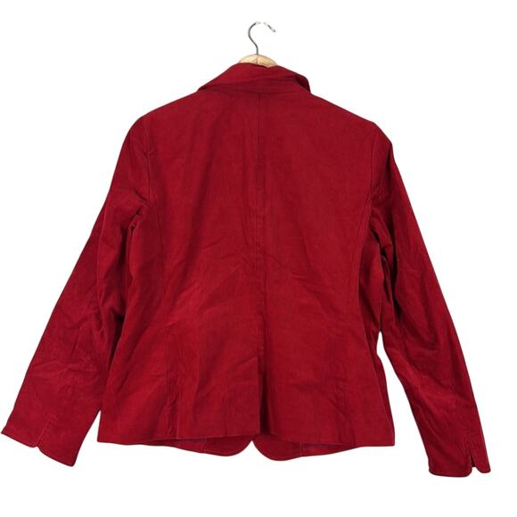 Talbots Corduroy Blazer Womens 14P Red Gold Stretch Cotton Old Money Equestrian - Picture 4 of 5